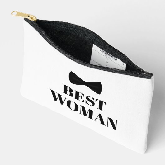 女最高の黒のタイ結婚ウスタイリッシュウ アクセサリーポーチ (見開き)