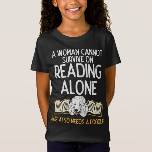 女本司書の読ポードル犬の愛人 Tシャツ (正面)