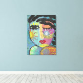 女楽しむ性の太陽の抽象芸術ポートレート キャンバスプリント (インサイチュ (ウッドフロア))