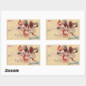 女武者判岳 長方形シール (シート)