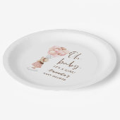 女水彩赤ちゃんシャワー飛んでいる風船 ペーパープレート (アングル)