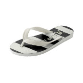 女海賊クロスボーンブラックとホワイトストライプズ キッズビーチサンダル (アングル)