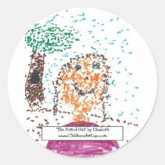 「女点々のあるの子」スタンプ ラウンドシール