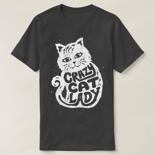女熱狂する性の女の子のための猫レディ猫好きギフト Tシャツ (デザイン正面)