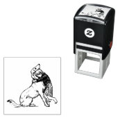 女犬のラインの女性児童 セルフインキングスタンプ (インサイチュ)