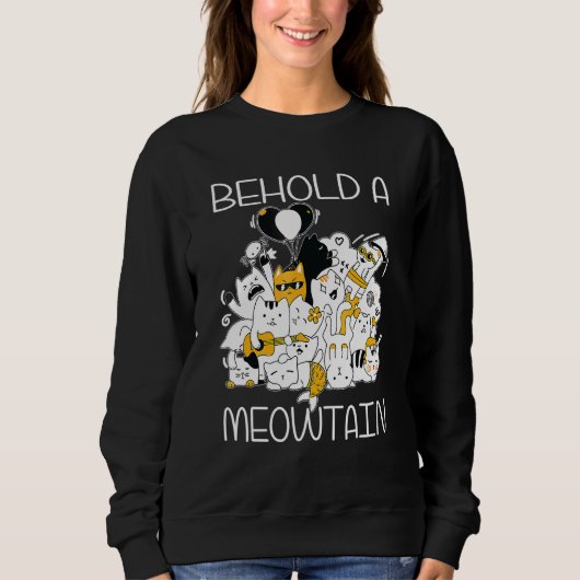 女猫を見る スウェットシャツ (正面)