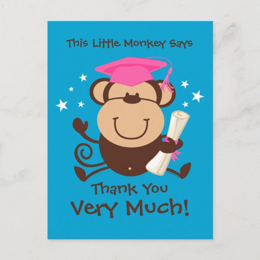 女猿大学院卒業カスタム ポストカード (正面)