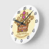 女王おばあちゃん時計 ラウンド壁時計 (傾斜)