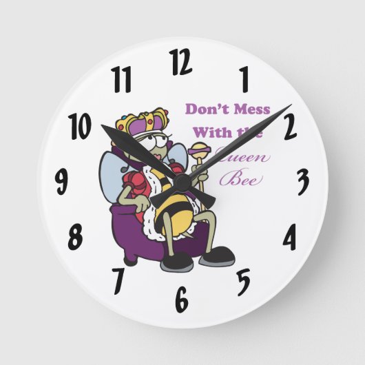 女王おもしろい蜂のデザイン ラウンド壁時計 (正面)