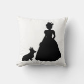 女王およびコーギーのシルエットの枕エリザベスII クッション (正面)