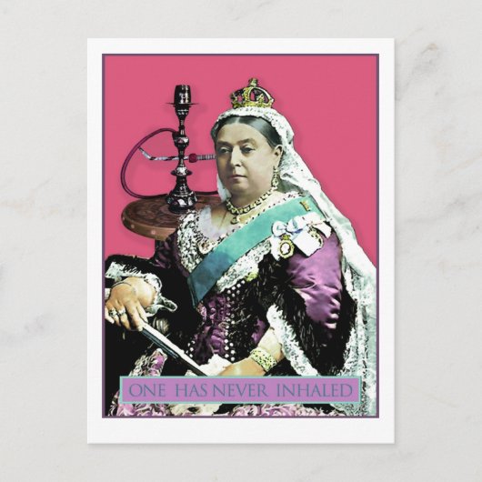 女王および水ぎせる ポストカード (正面)