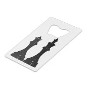 女王および王の駒の栓抜き クレジットカード栓抜き (正面アングル)