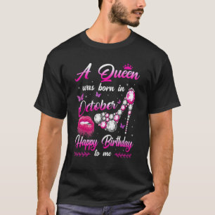 女王が十月生まれのハッピーバースデーに入った Tシャツ