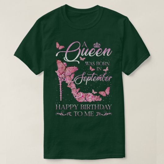 女王が生まれ九月のハッピーバースデーに入った Tシャツ (デザイン正面)