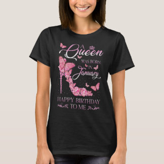 女王が生まれ1月誕生日にわたしに王冠を戴いた Tシャツ