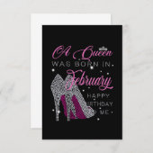 女王が2月に生まれ私のハッピーバースデーに来た セーブザデート (正面/裏面)