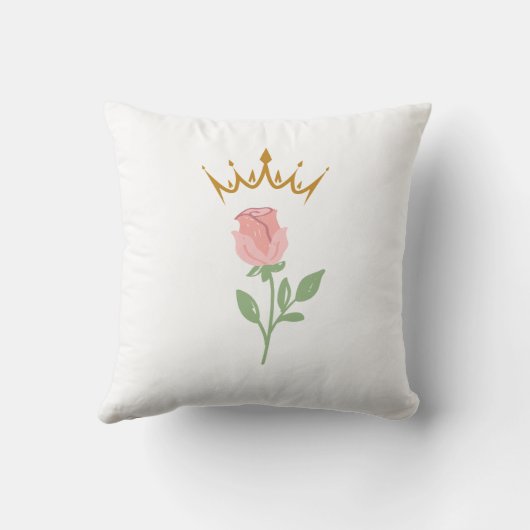 女王さまはバラ退職したと王冠のクッションを持っている/ クッション (裏面)