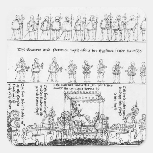 女王さまは砂の上に スクエアシール (正面)