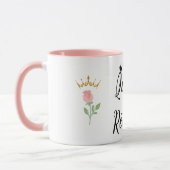 女王さまは退職したバラと王冠を戴く マグカップ (左)