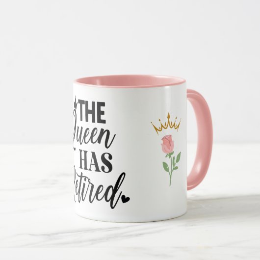 女王さまは退職したバラと王冠を戴く マグカップ (正面右)