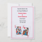 女王と王ハート結婚式の日付を保存 招待状 (正面)