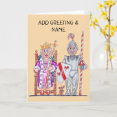 女王と騎士 カード (黄色い花)