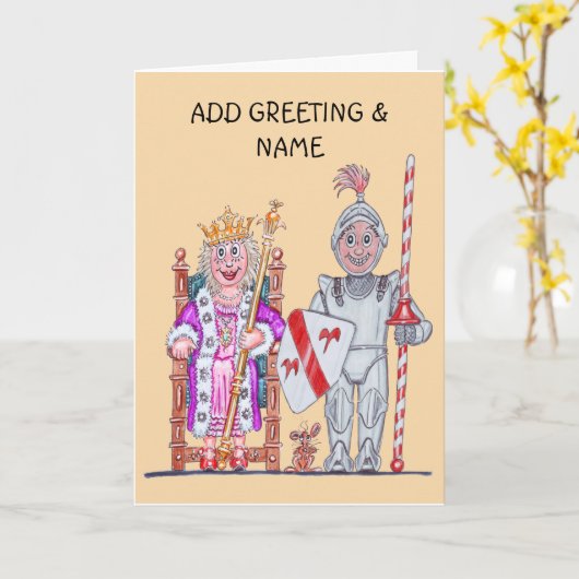 女王と騎士 カード (黄色い花)