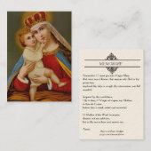 女王によって聖母マリア賛美されるMemorare神聖なカード 名刺 (正面/裏面)