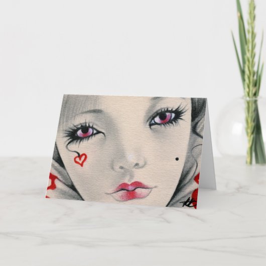 女王のこっけい者のハートの顔カード カード (正面)