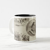 女王のビクトリア攻撃のイラストレーション ツートーンマグカップ (正面左)
