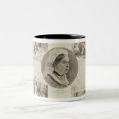 女王のビクトリア攻撃のイラストレーション ツートーンマグカップ (中央)