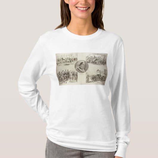 女王のビクトリア攻撃のイラストレーション Tシャツ (正面)