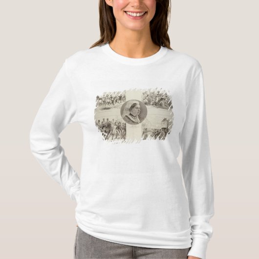 女王のビクトリア攻撃のイラストレーション Tシャツ (正面)