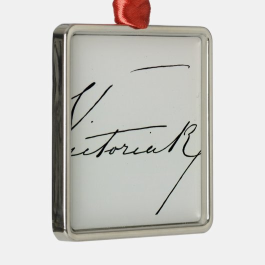 女王のビクトリア署名(紙でペンとインク メタルオーナメント (右)