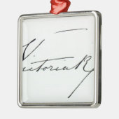 女王のビクトリア署名(紙でペンとインク メタルオーナメント (左)