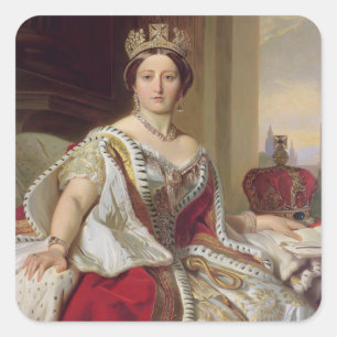 女王のビクトリア(1819-1901年) 1859年ポートレート(油o スクエアシール