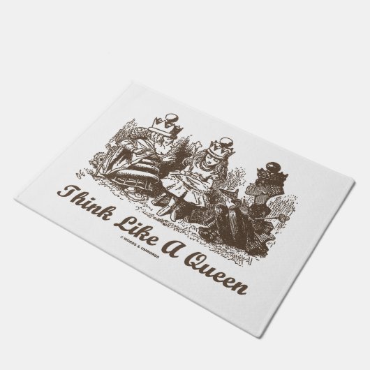 女王の不思議の国のアドバイスのアリスのユーモアのように考えて下さい ドアマット (アングル)