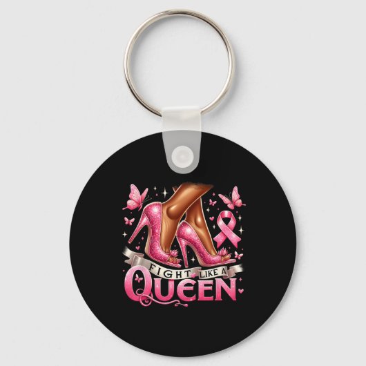 女王の女性は乳癌に気付くように戦う キーホルダー (正面)