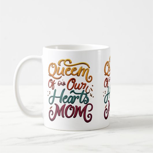 女王の我々のハートママママグ コーヒーマグカップ (左)