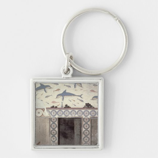 女王の浴室のイルカのフレスコ画 キーホルダー (正面)