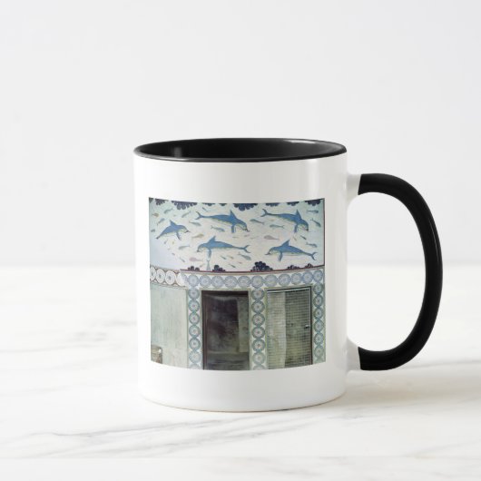 女王の浴室のイルカのフレスコ画 マグカップ (右)