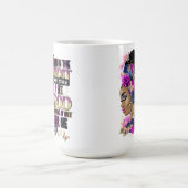 女王の真ん中に黒メラニン女性の茶色の肌 コーヒーマグカップ (中央)