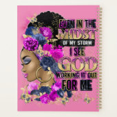 女王の真ん中に黒メラニン女性の茶色の肌 プランナー手帳 (裏面)