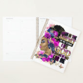 女王の真ん中に黒メラニン女性の茶色の肌 プランナー手帳 (ディスプレー)