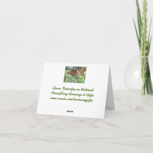 女王の蝶Notecard カード (裏面)