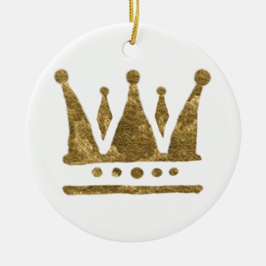 女王の金王冠のオーナメント セラミックオーナメント (正面)