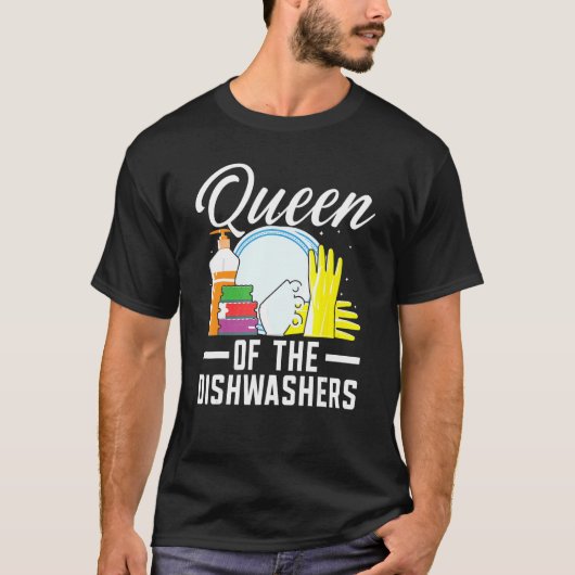 女王の食洗機食器洗い専門ジョー Tシャツ (正面)