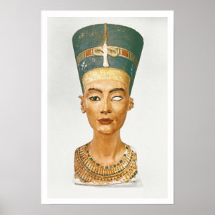 女王のNefertiti、スタッドからの正面図バスト、 ポスター