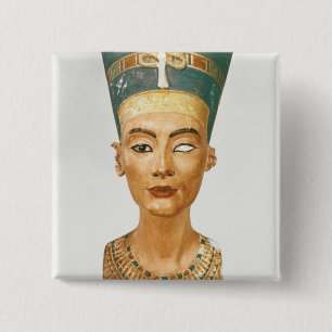 女王のNefertiti、スタッドからの正面図バスト、 缶バッジ