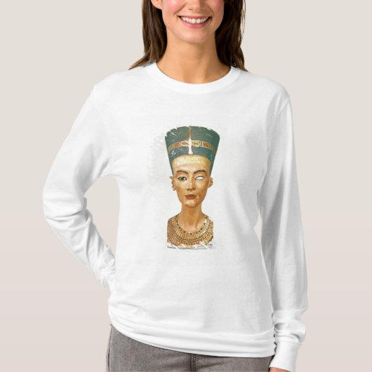 女王のNefertiti、スタッドからの正面図バスト、 Tシャツ (正面)